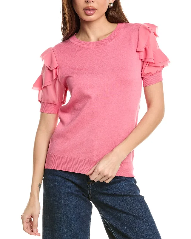 Women's Tulle Ruffle Pullovers-Nanette Nanette Lepore Sweater