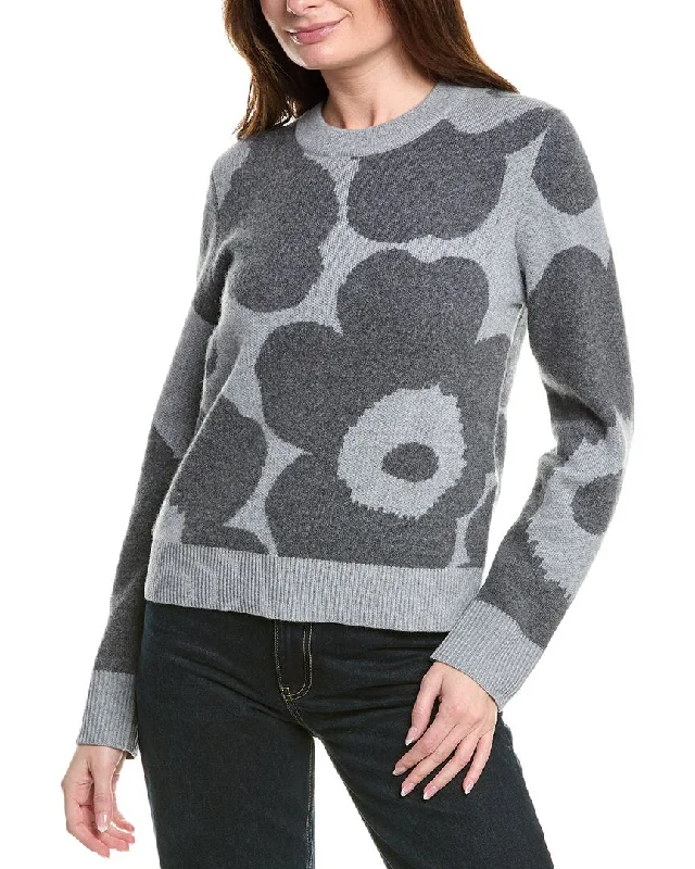 Women's Back-Open Pullovers-Marimekko Aukio Wool & Cashmere-Blend Sweater