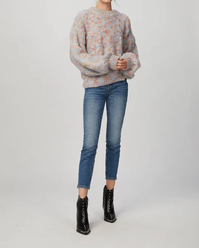 Women's Fleece Ruffle Pullovers-Jonah Knit Top In Pastel