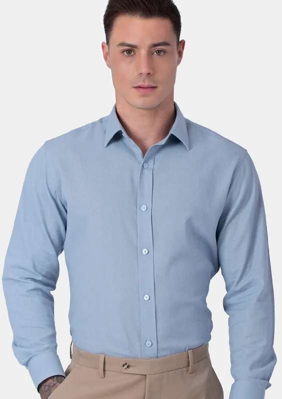 Maya Blue Linen Blend Shirt