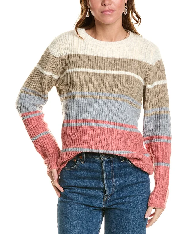 Women's Glitter Ruffle Pullovers-LUXE ALWAYS Shaker Rib Sweater