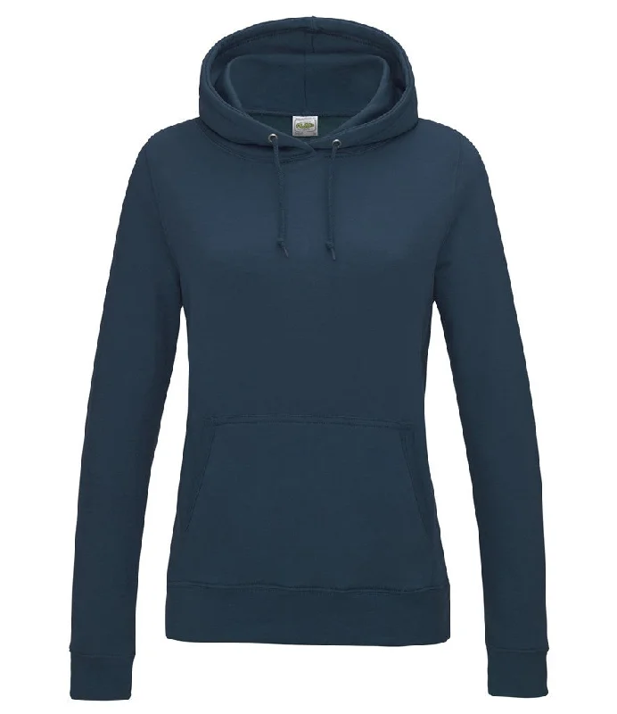 Women's Button Hoodies-Girlie College Hoodie | AIRFORCE BLUE