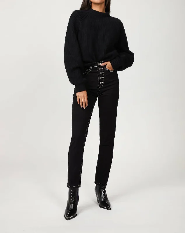 Women's Tulle Pencil Pullovers-Fifi Sweater In Black