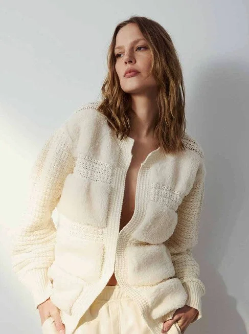 Women's Geometric Pullovers-Melissa Nepton Romeo Sweater - Cream