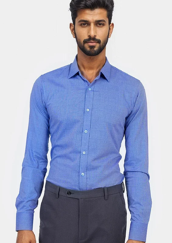 Blue Egyptian Cotton Broadcloth Shirt