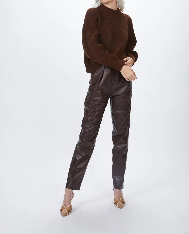 Women's Front-Open Pullovers-Fifi Sweater In Brown