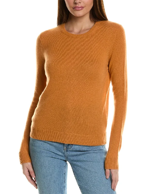 Women's Textured Ruffle Pullovers-Theory Crewneck Feather Cashmere Sweater