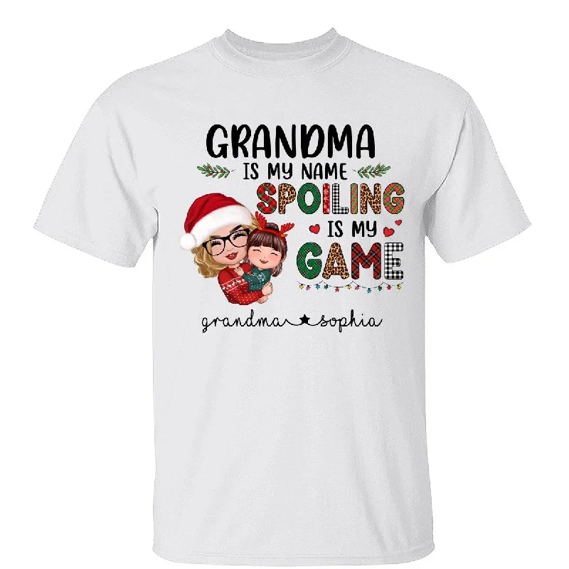 Grandma Is My Name Spoiling Is My Game Personalized Christmas Hoodie Sweatshirt