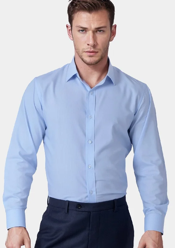 Pale Blue Cotton Broadcloth Shirt