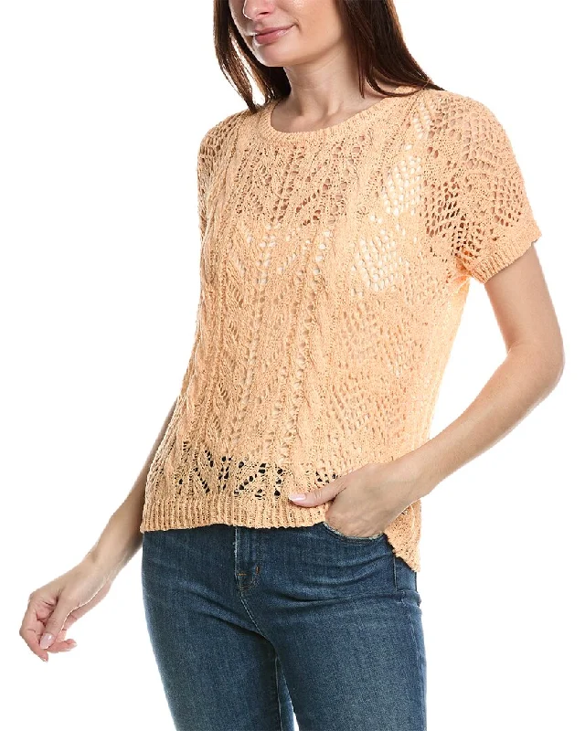 Women's Thermal Pencil Pullovers-Bobeau Crochet Sweater