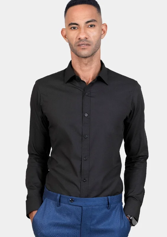 Black Egyptian Cotton Broadcloth Shirt