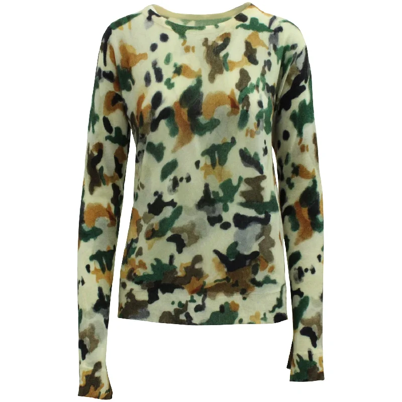 Women's Metallic Floral Pullovers-Zadig and Voltaire Camo Sweater in Multicolor Cashmere