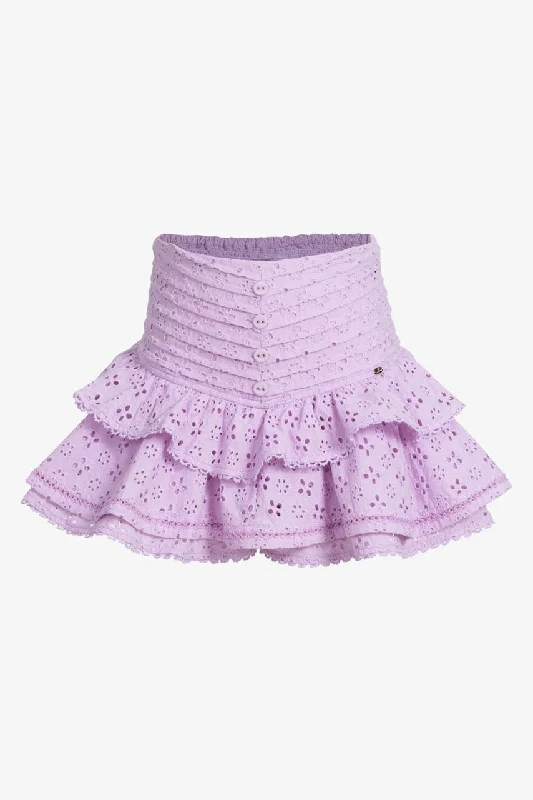 Women's Lace Denim Skirts-Kids Mini Skirt Alizee - Lilac