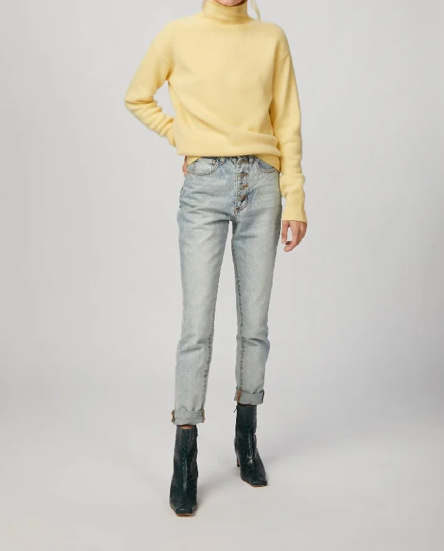 Women's Evening Pullovers-Pure Cashmere Sweater In Margarine