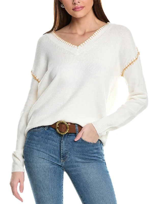 Women's Wool Pullovers-Vince Camuto Whipstitch Sweater