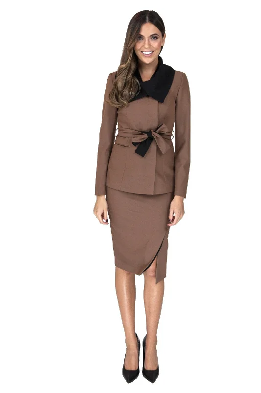 Women's Button-Front A-Line Skirts-Bellucci Skirt Suit