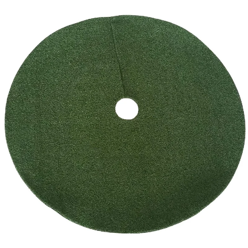 Women's Glitter Pleated Skirts-Zen Garden Artificial Grass Christmas Tree Skirt w/Anti-Slip Rubber Base (36" Diameter)| (Green)