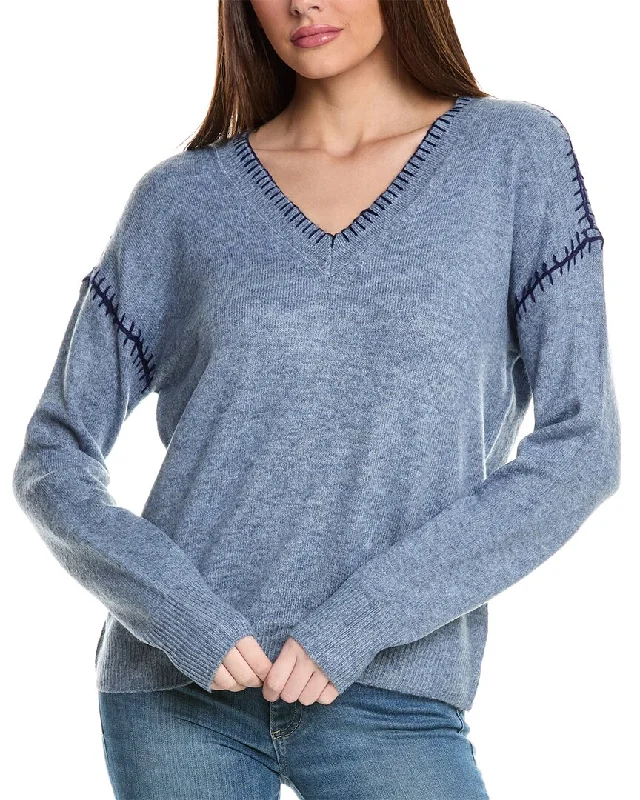 Women's Travel Pullovers-Vince Camuto Whipstitch Sweater