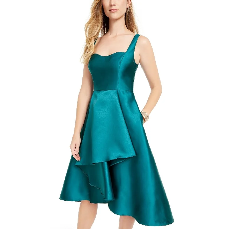 Women's Casual Chic Dresses-Adrianna Papell Women's Sculpted High-Low Mikado Dress Teal Size 12