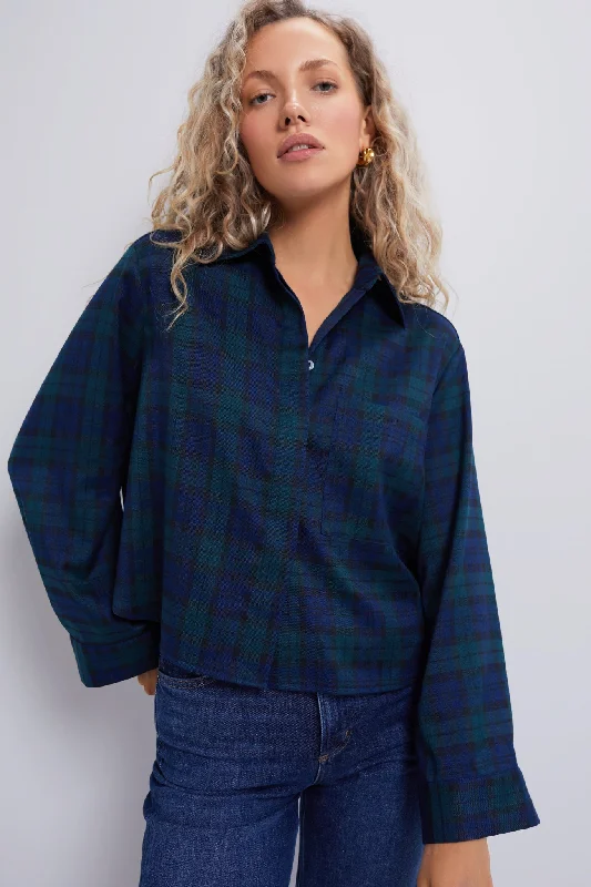 Blackwatch Mara Cropped Button Down