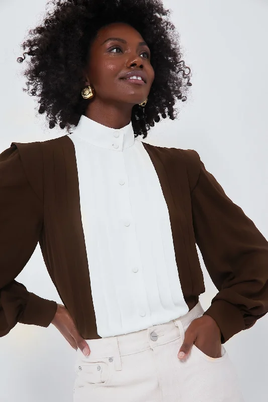 Chocolate and Ivory Grove Blouse