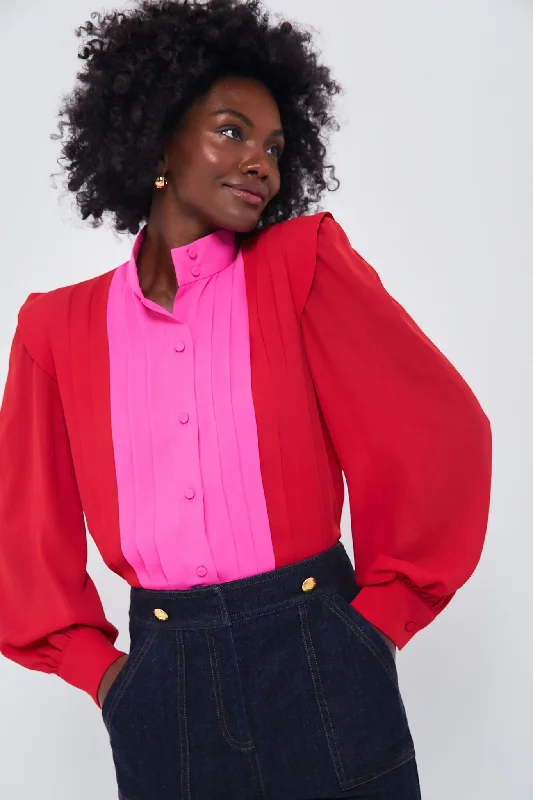 Scarlet and Hot Pink Grove Blouse