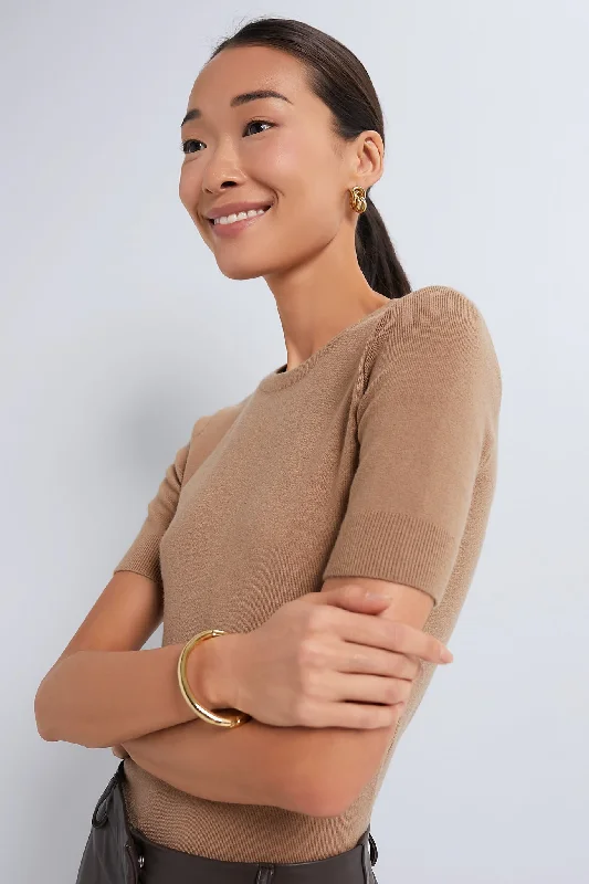 Tan Cashmere T-Shirt