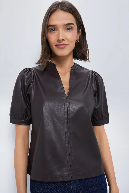 Walnut Faux Leather Min Top