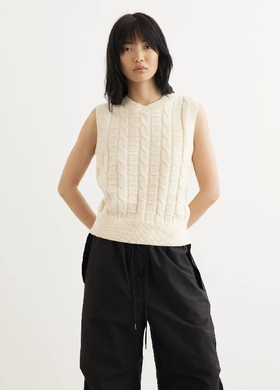 Women's Keyhole T-Shirts-Kreen Cable Vest