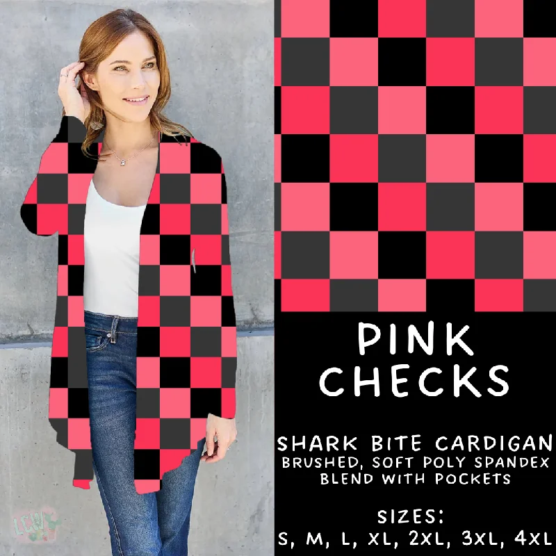 Women's Lace Ruffle Cardigans-Batch #257 - Love Day Collection - Closes 12/18 - ETA late Jan - Pink Checks Cardigan