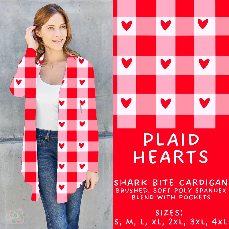 Women's Insulated Cardigans-Batch #257 - Love Day Collection - Closes 12/18 - ETA late Jan - Plaid Hearts Cardigan