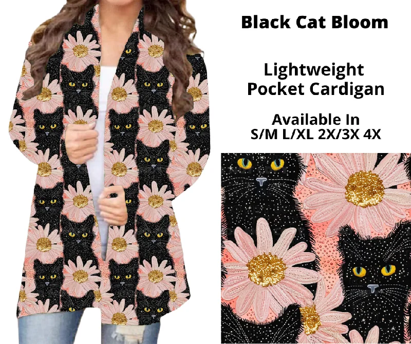 Women's Formal Cardigans-Preorder! Closes 12/23. ETA March. Black Cat Bloom Pocket Cardigan