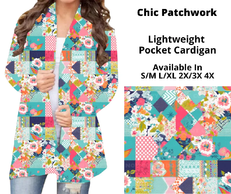 Women's Fringe Floral Cardigans-Preorder! Closes 12/23. ETA March. Chic Patchwork Pocket Cardigan