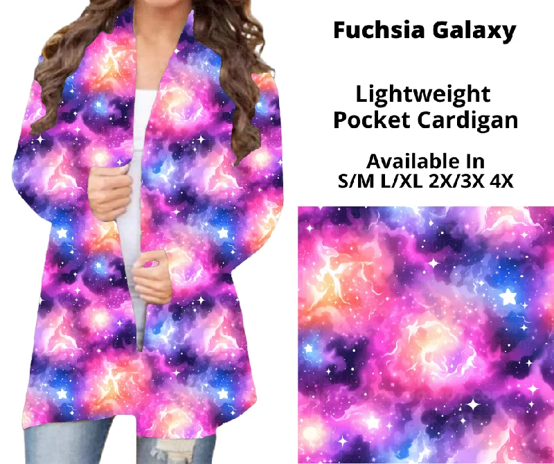 Women's Glitter Floral Cardigans-Preorder! Closes 12/23. ETA March. Fuchsia Galaxy Pocket Cardigan