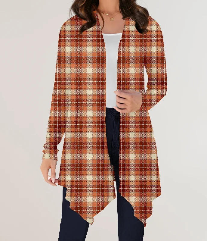 Women's Party Cardigans-RTS - October Plaid Cardigan w/ Pockets