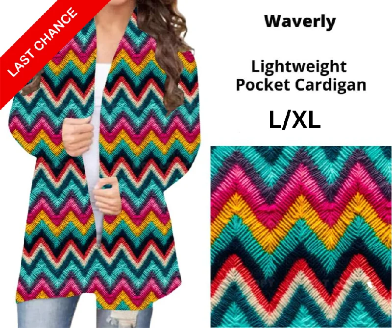 Women's Glitter Ruffle Cardigans-Waverly Pocket Cardigan