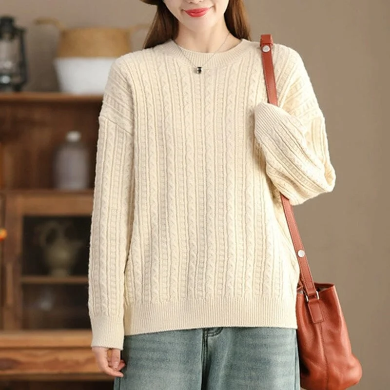 Women's Chunky Cardigans-Women Minimalist Fashion Solid Casual Knitted Cardigan