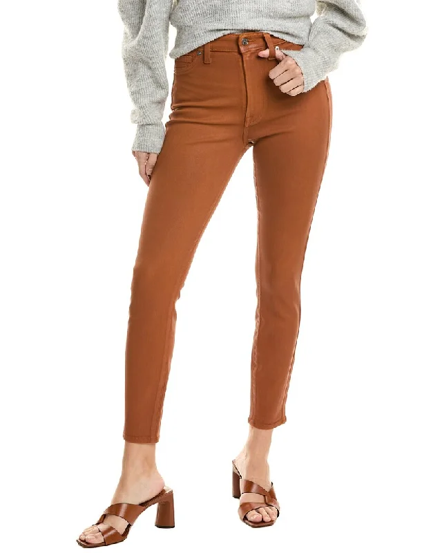 Women's Spring Pants-7 For All Mankind High-Waist Chocolate Coated Ankle Skinny Jean