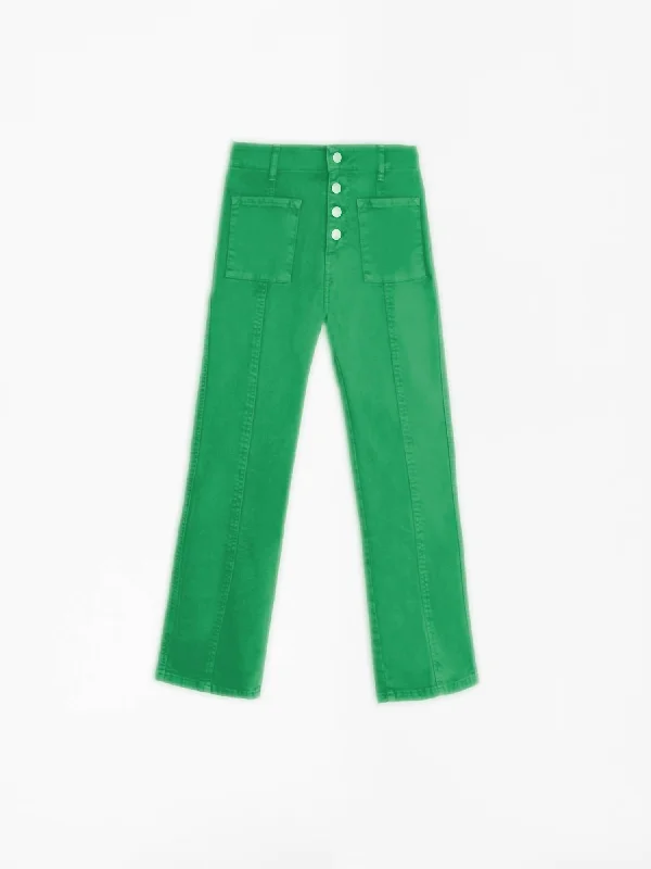 Women's Faux Leather Pants-Alexander Trouser In Green Lex