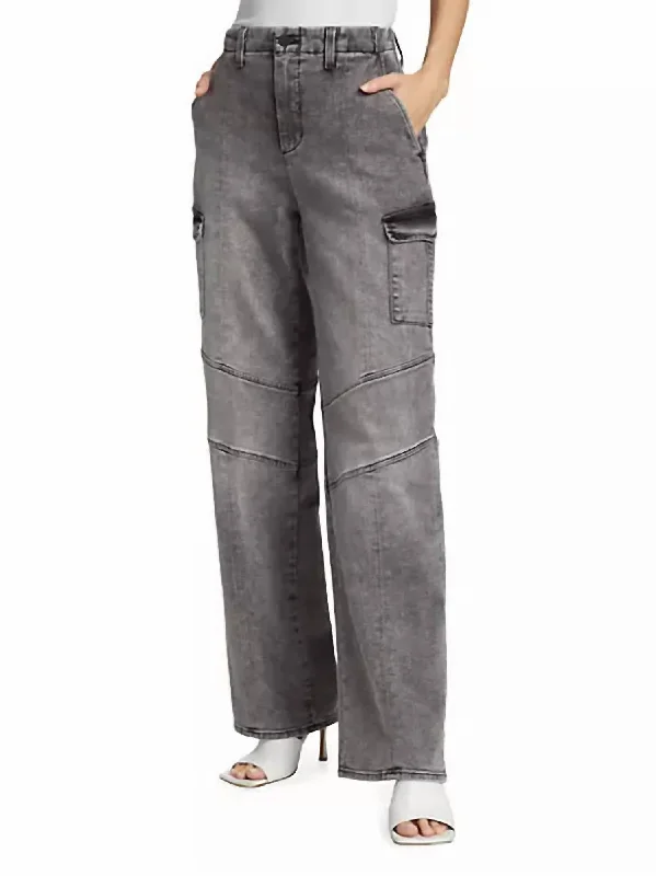 Women's Comfy Pants-Brooklyn High Rise Utility Wide Leg In Magnesite