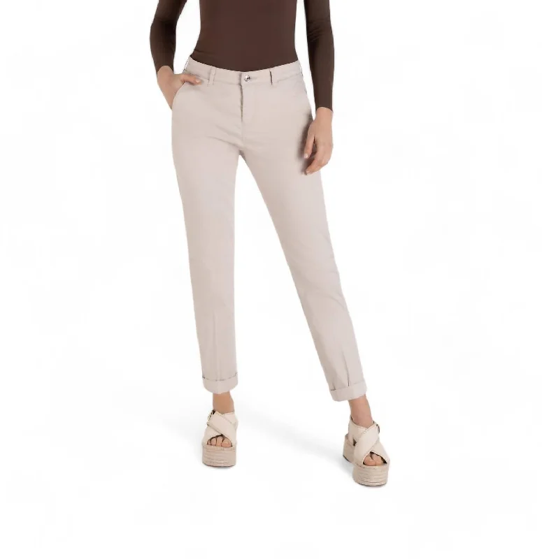 Women's Ethnic Print Pants-Chino Turn Up Pant In Ivory