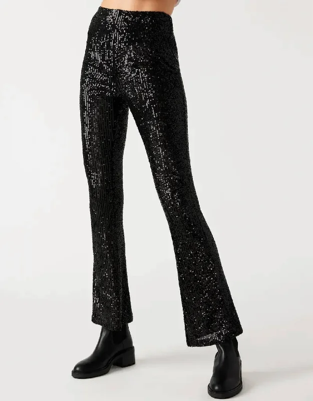 Women's Spring Pants-Citrine Sequin Pant In Black