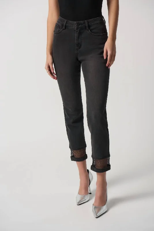 Women's Moisture-Wicking Pants-Classic Slim Fit Jeans In Grey