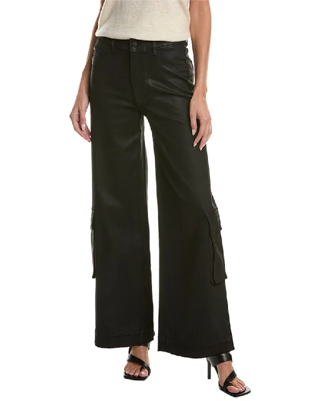 Women's Relaxed Fit Pants-DL1961 Hepburn Black Wide Leg Jean