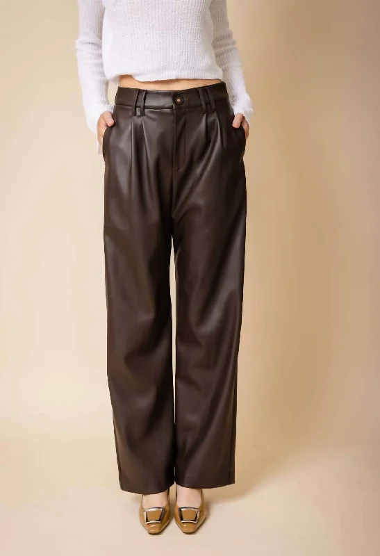 Women's Stretch Pants-Finn Trouser In Brown