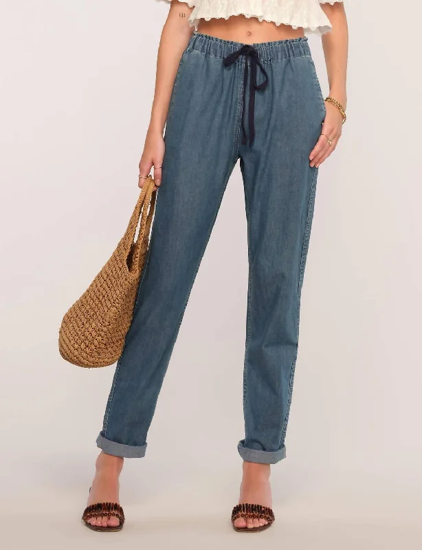 Women's Comfy Pants-Gatsby Straight Leg Pants In Denim