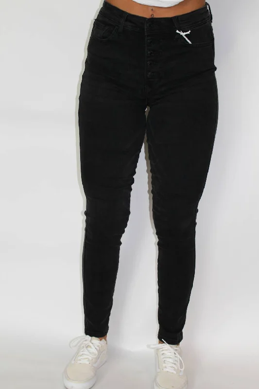 Women's Dress Pants-Haylie High Rise Skinny Jeans In Black