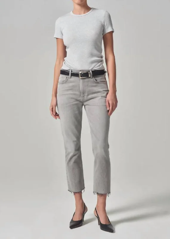 Women's Vacation Pants-Isola Straight Crop Jean In Quartz Grey