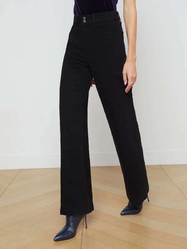 Women's Chino Pants-Janine Jean In Saturated Black