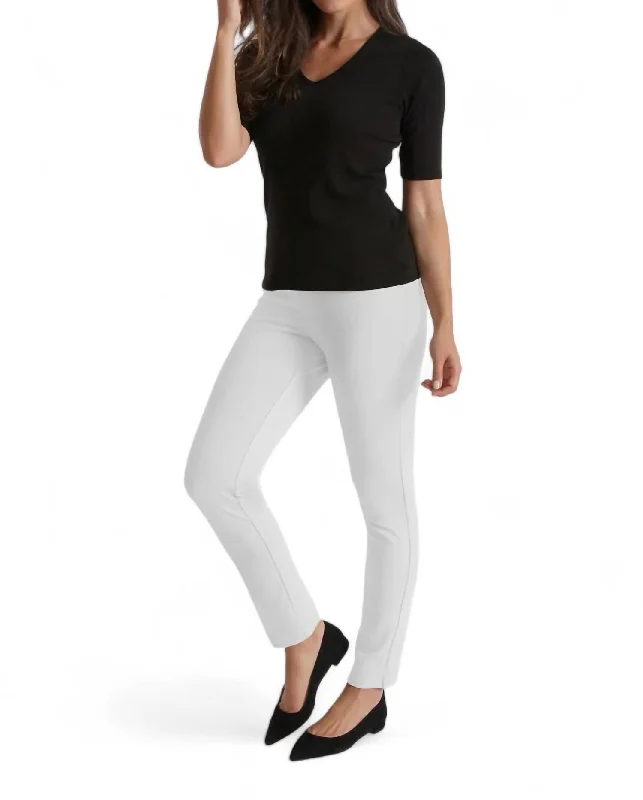 Women's Faded Pants-Jasmine Slim Pant In White